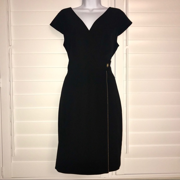 Calvin Klein Dresses & Skirts - Calvin Klein V-Neck Dress with Gold Zipper Detail